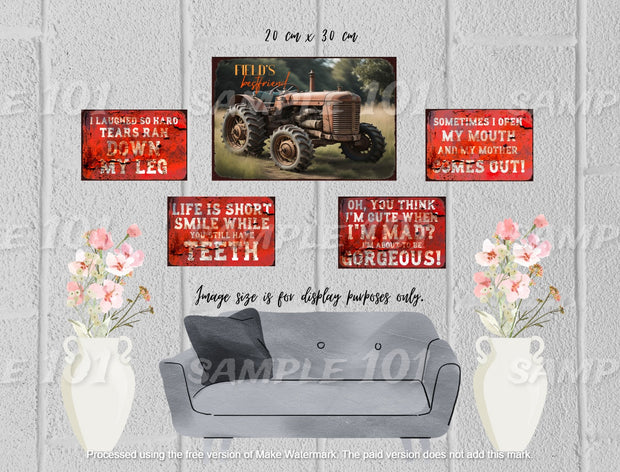 FIELD'S BESTFRIEND Retro Rustic Vintage Look Tin Metal Sign Man Cave, Shed-Garage, and Bar