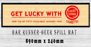 LUCKY STRIKE Menu Bar Runner (890mm x 240mm) Home Cafe Shop Barware Bar Mat