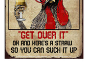 GET OVER IT Vintage Retro Home Wall Shed Garage Poster Décor Bar Wall Tin Metal Signs