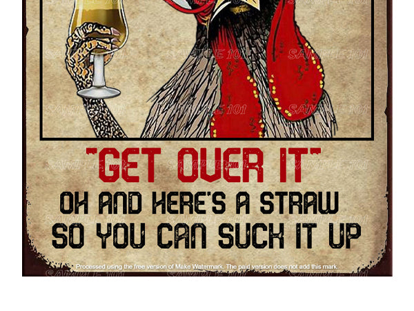 GET OVER IT Vintage Retro Home Wall Shed Garage Poster Décor Bar Wall Tin Metal Signs