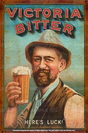 HERE'S LUCK Retro Vintage Rustic Look Home Shed-Garage Reproduction Bar Wall Tin Metal Signs