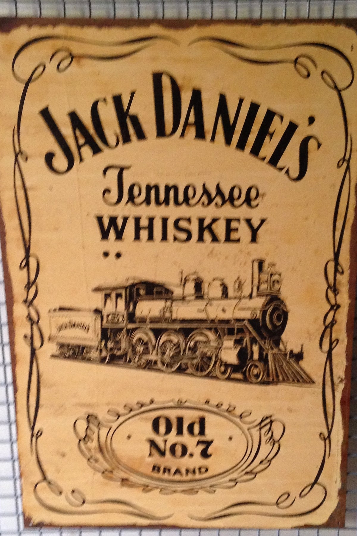 Jack Daniel's Tennessee Whiskey train 20 x 30 cm metal sign