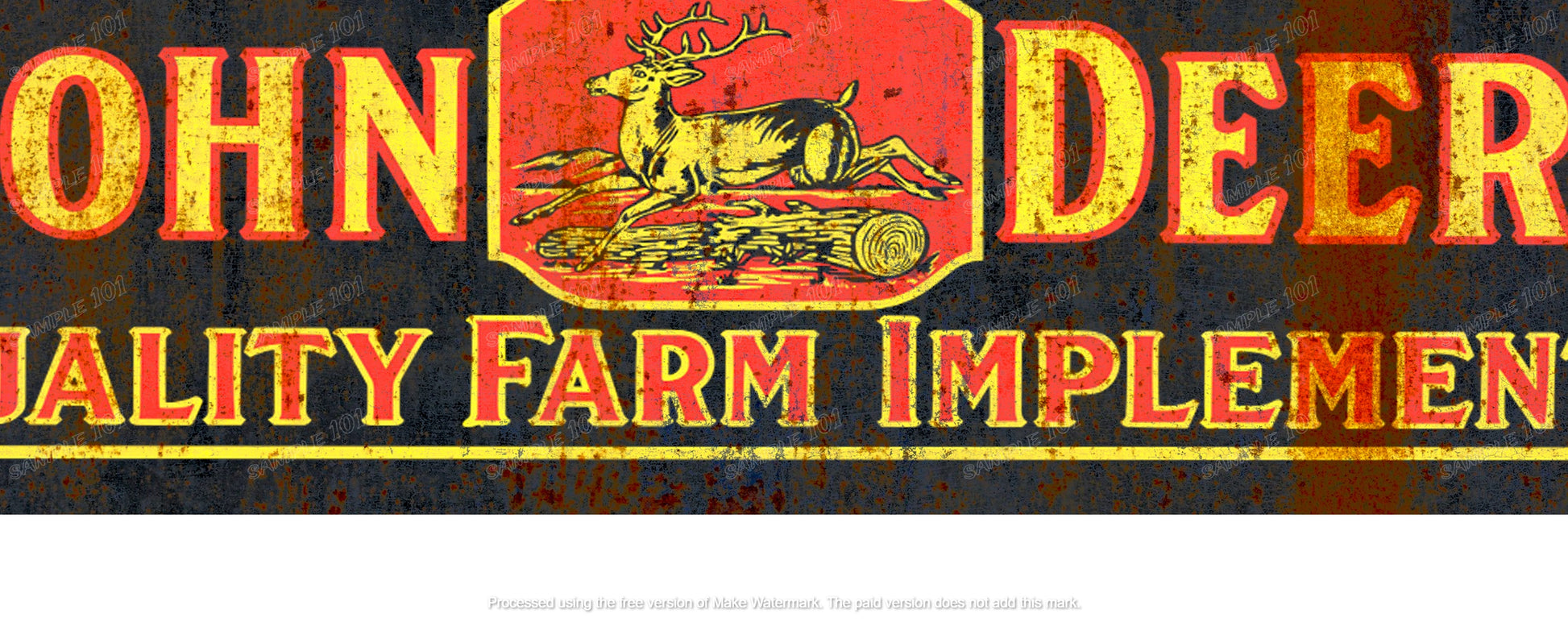 JD IMPLEMENTS Vintage Rusted Look 750 x 400 mm Quality Sublimated Metal Sign