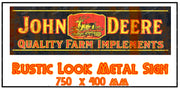 JD IMPLEMENTS Vintage Rusted Look 750 x 400 mm Quality Sublimated Metal Sign