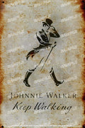 JOHNNIE WALKING Retro Vintage Rustic Look Home Classic Shed Resto Café Reproduction Bar Wall Tin Metal Signs