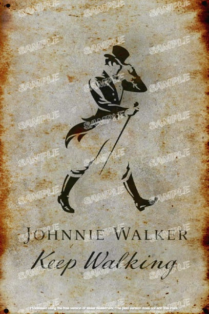 JOHNNIE WALKING Retro Vintage Rustic Look Home Classic Shed Resto Café Reproduction Bar Wall Tin Metal Signs