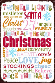 JOLLY ORNAMENTS Santa Claus Vintage Rustic Look Home Wall Décor Bar Wall Tin Metal Signs