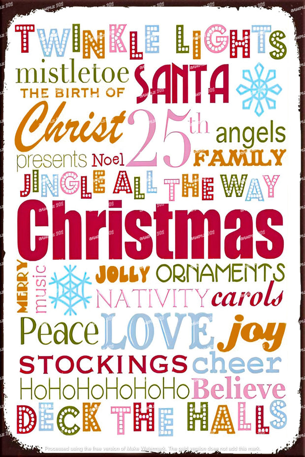 JOLLY ORNAMENTS Santa Claus Vintage Rustic Look Home Wall Décor Bar Wall Tin Metal Signs