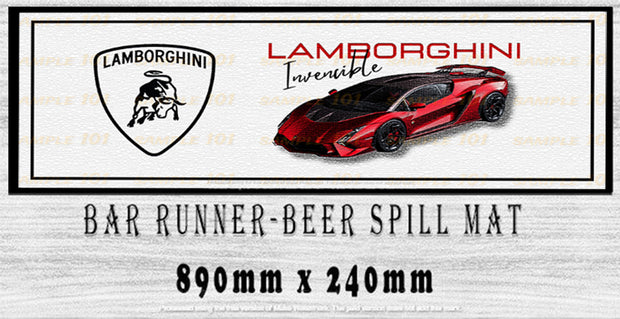 LAMBORGHINI INVENCIBLE BAR RUNNER BAR MAT MATS