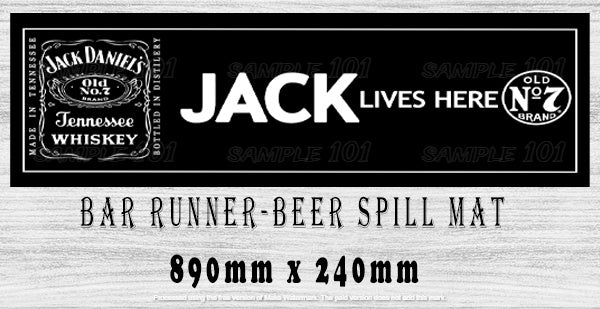 LIVES HERE Aussie Beer Spill Mat (890mm x 240mm) BAR RUNNER Man Cave Pub Rubber