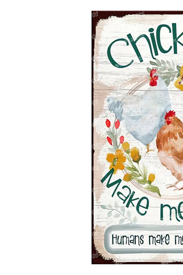MAKE ME HAPPY Vintage Retro Home Wall Chicken Poster Décor Bar Wall Tin Metal Signs