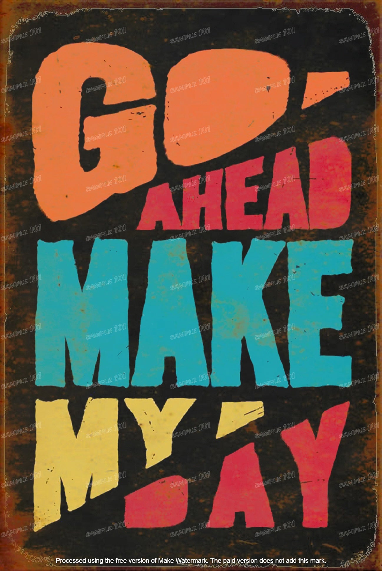 MAKE MY DAY Rustic Look Home Wall Décor Sports Bar Wall Tin Metal Signs