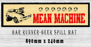 MEAN MACHINE Menu Bar Runner (890mm x 240mm) Home Cafe Shop Barware Bar Mat