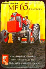 MF65 TRACTORS Retro Vintage Rustic Look Home Wall Décor Reproduction Bar Wall Tin Metal Signs