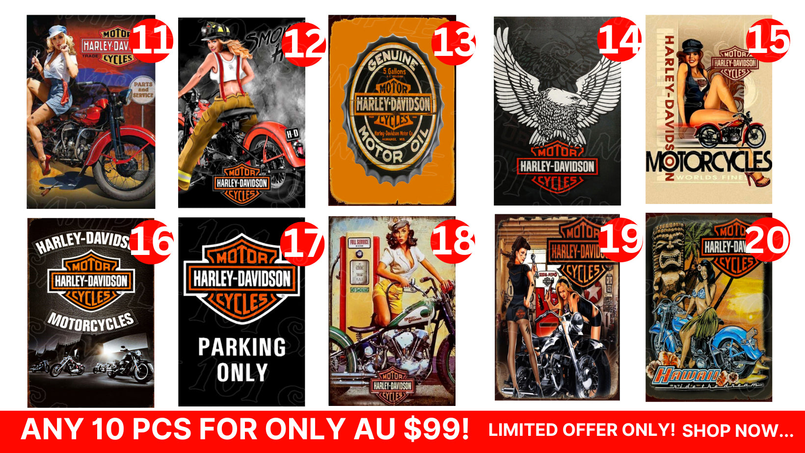 Bulk Buy-Motorcycle Signs