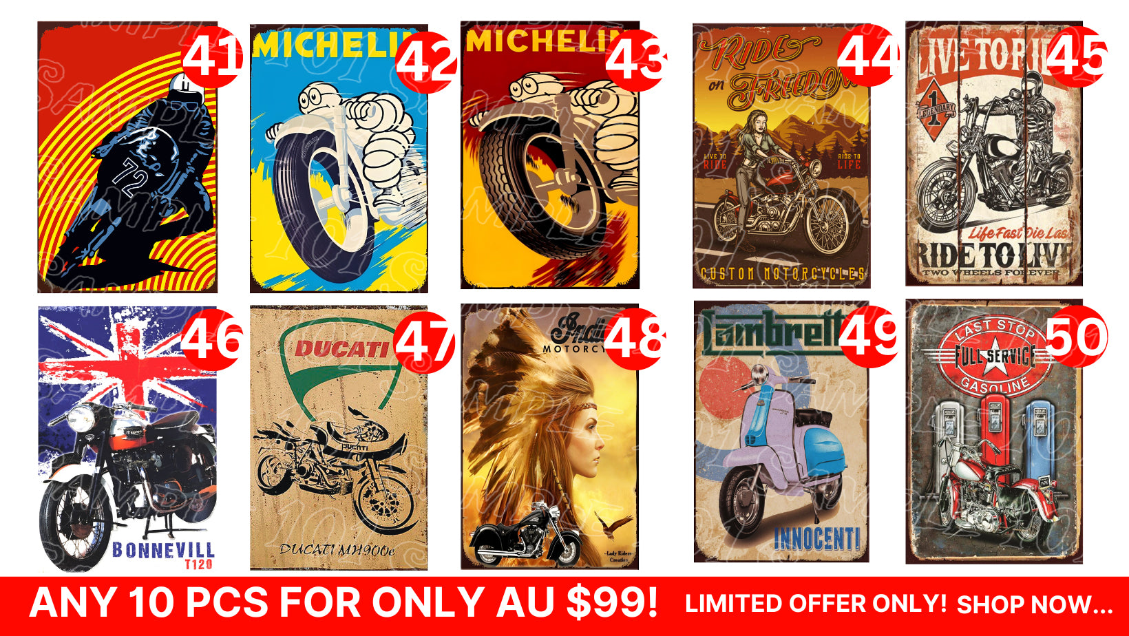 Bulk Buy-Motorcycle Signs