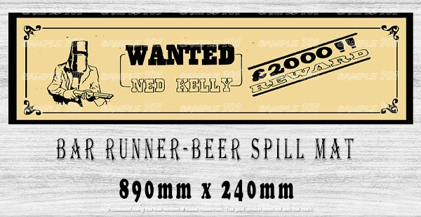Buy NED KELLY Coffee Bar Mat: Conquer Spills & Channel Aussie Spirit (890mm x 240mm)