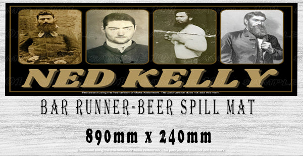 Buy NED KELLY Beer Spill Mat: Keep it Clean & Outlaw Spills (890mm x 240mm)