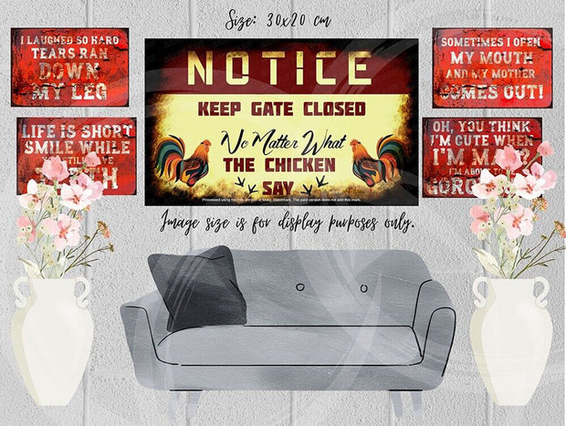 KEEP CLOSED Vintage Retro Home Wall Shed Garage Poster Décor Bar Wall Tin Metal Signs