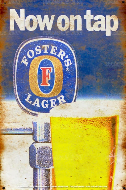 NOW ON TAP Retro Vintage Rustic Look Home Shed-Garage Reproduction Bar Wall Tin Metal Signs