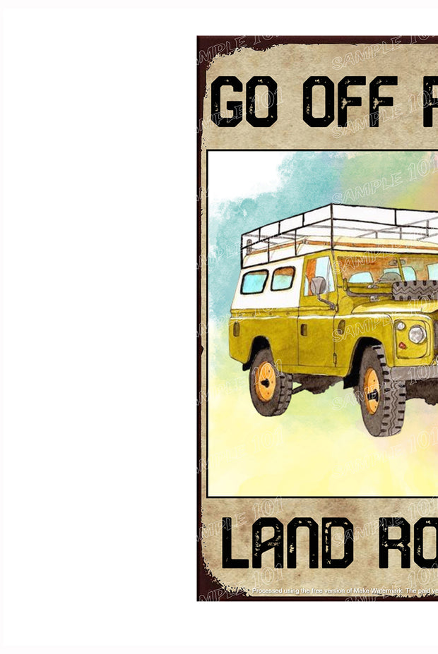 OFF THE ROAD Vintage Retro Home Wall Poster Décor Bar Wall Tin Metal Signs