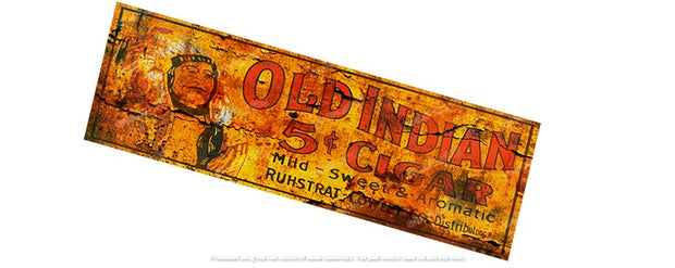 OLD INDIAN Vintage Rusted Look 750 x 400 mm Quality Sublimated Metal Sign 