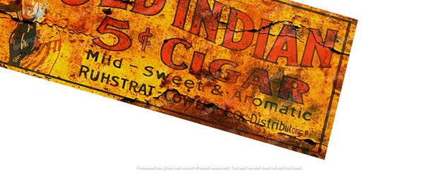 OLD INDIAN Vintage Rusted Look 750 x 400 mm Quality Sublimated Metal Sign 