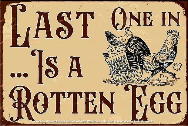 ONE IS ROTTEN Retro Vintage Art Wall Décor for Country Home Farm Kitchen Barn Fence Coop Poster Tin Sign Metal