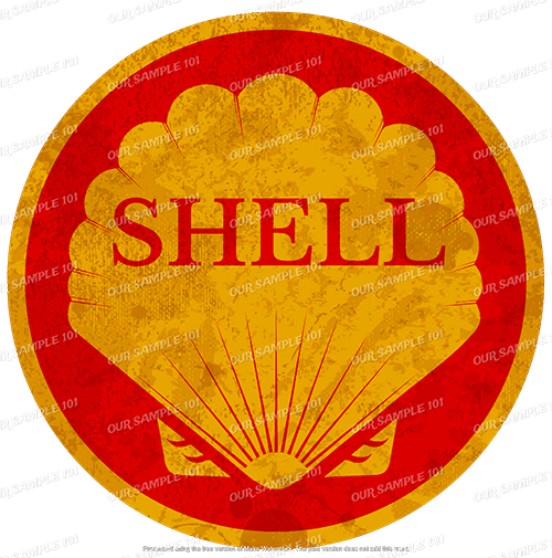 SHELL GASOLINE VINTAGE ROUND SIGN