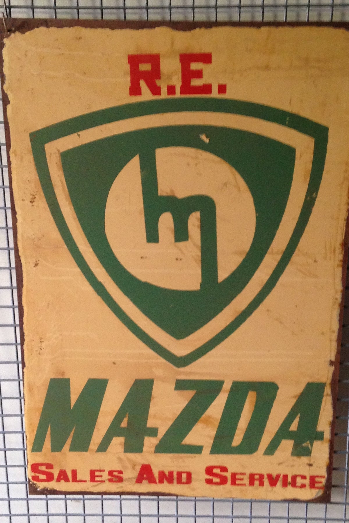 R.E. Mazda Sales and Service 20 x 30 cm metal sign
