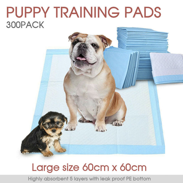 300pcs Puppy Pet Dog Pads 60x60cm Indoor Cat Toilet Training Absorbent AU
