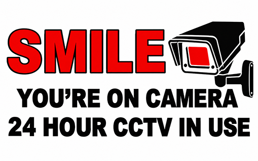 SMILE YOU'RE ON CAMERA CCTV Security Aluminium Metal Sign
