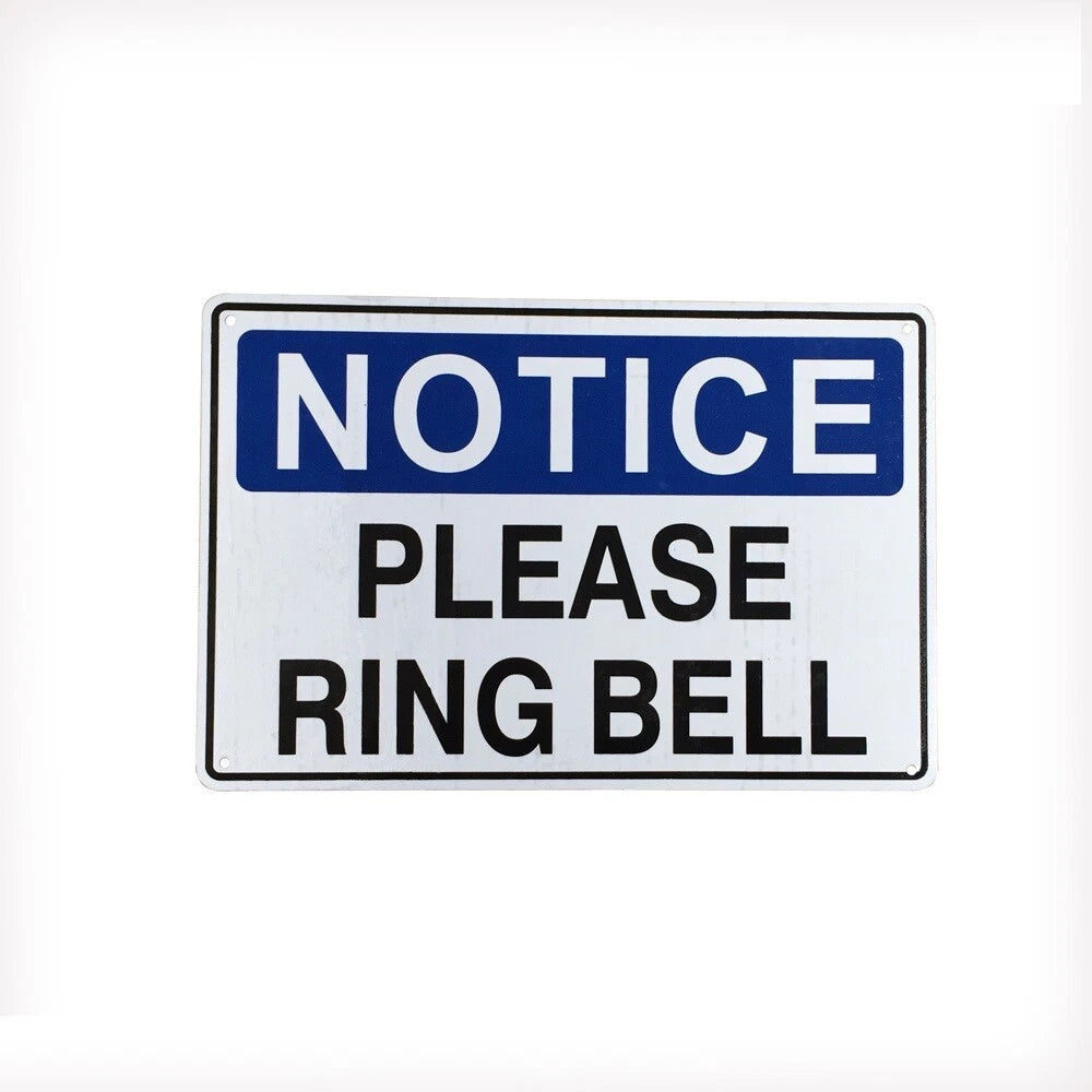 2x Warning Sign Notice Please Ring Bell 200x300mm Private Property
