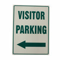 Warning Notice Visitor Parking Sign Left Arrow?Metal Sign 200x300mm - image 2