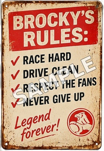 Peter Brock Holden Racing Rules Vintage Metal Tin Sign Man Cave Wall Decor - Tin Sign Factory Australia