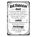 BATHROOM Rules Ladies Gentlemen Rustic Metal Tin Sign Vintage - Tin Sign Factory Australia