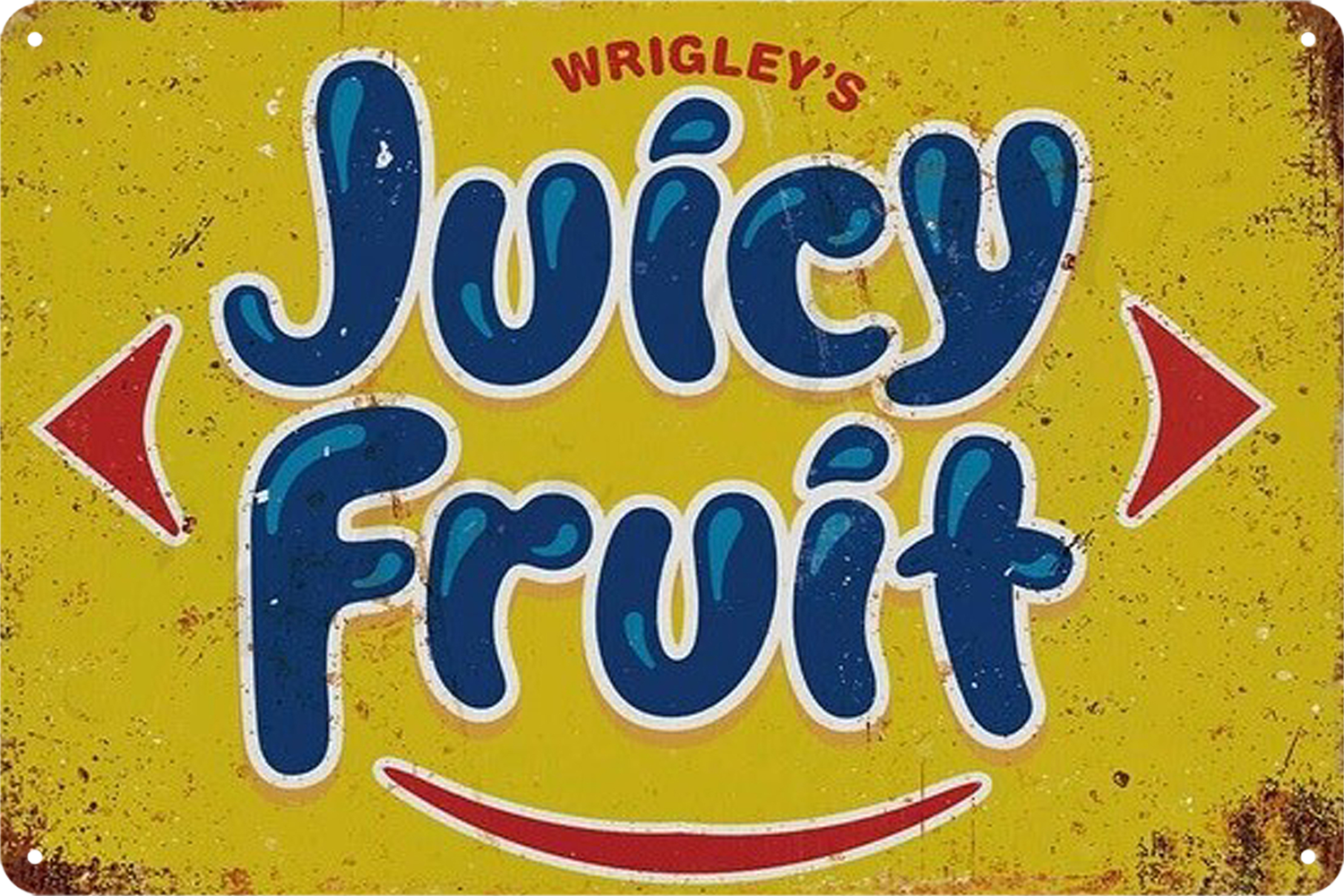 WRIGLEY’S JUICY FRUIT Tin Metal Sign Rustic Look Vintage - Tin Sign Factory Australia