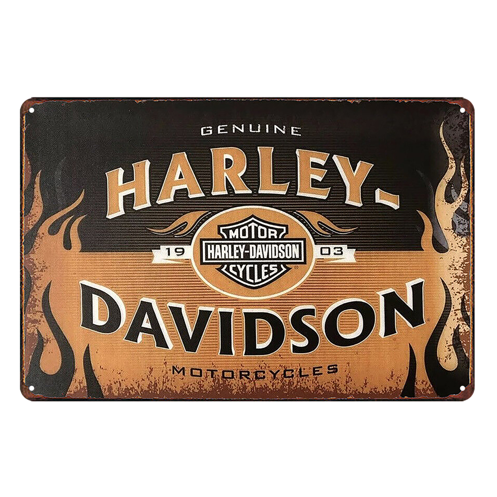 HARLEY DAVIDSON MOTORCYCLES Rustic Metal Sign Vintage Tin Shed Garage Bar - Tin Sign Factory Australia