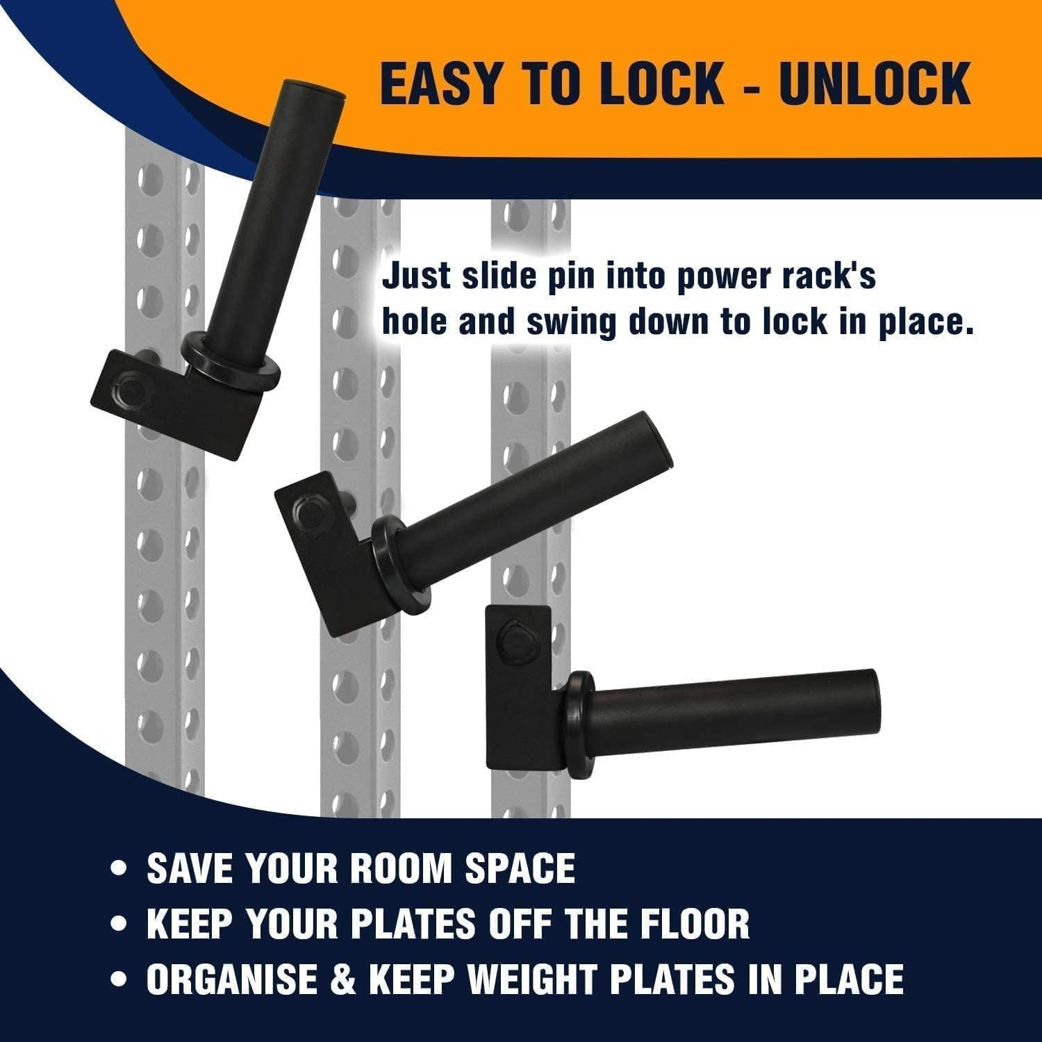 Weight Plate Holder Attachment for Power Rack Fits 2" Weight Plates 2x2 - Tin Sign Factory Australia
