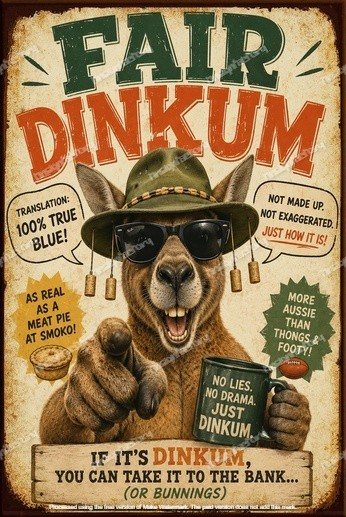 FAIR DINKUM Good Vibes Home Mancave Shed Garage Workplace Funny Tin Metal Sign - Tin Sign Factory Australia