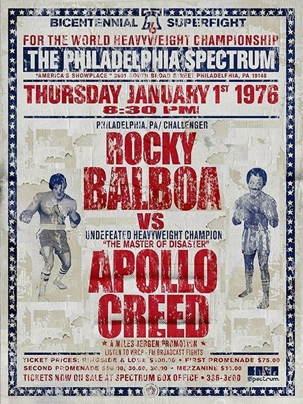 BICENTENNIAL SUPERFIGHT Rocky Balboa vs Apollo Creed Classic Boxing Metal Sign - Tin Sign Factory Australia