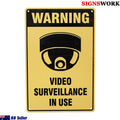 Warning Notice Video Surveliance Camera in Use Sign 300x200mm Metal