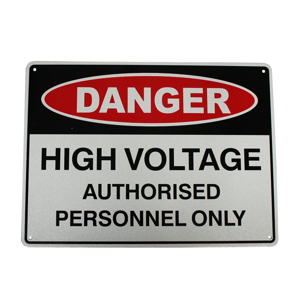 3x Warning Danger High Voltage Authorized Person Only Sign 225x 300mm