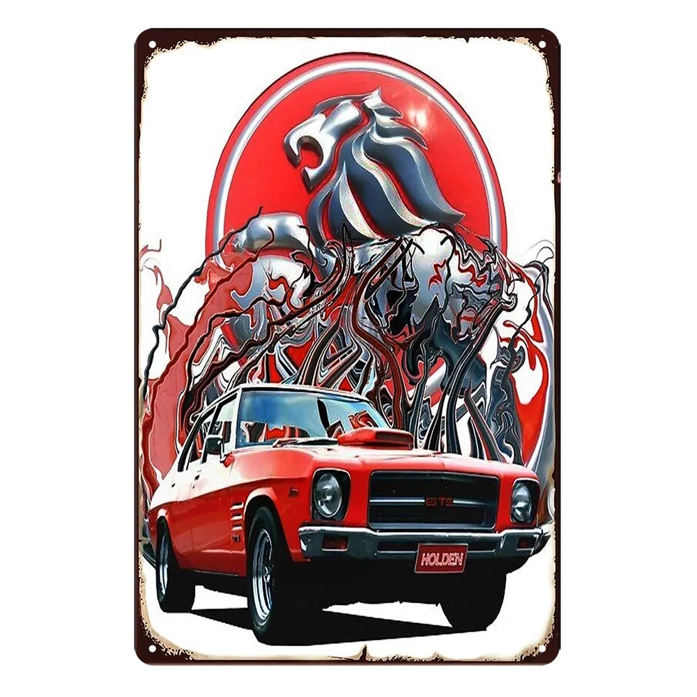 3x Holden Auto Car Motor Rustic Metal Sign Vintage Tin Decorative Bar