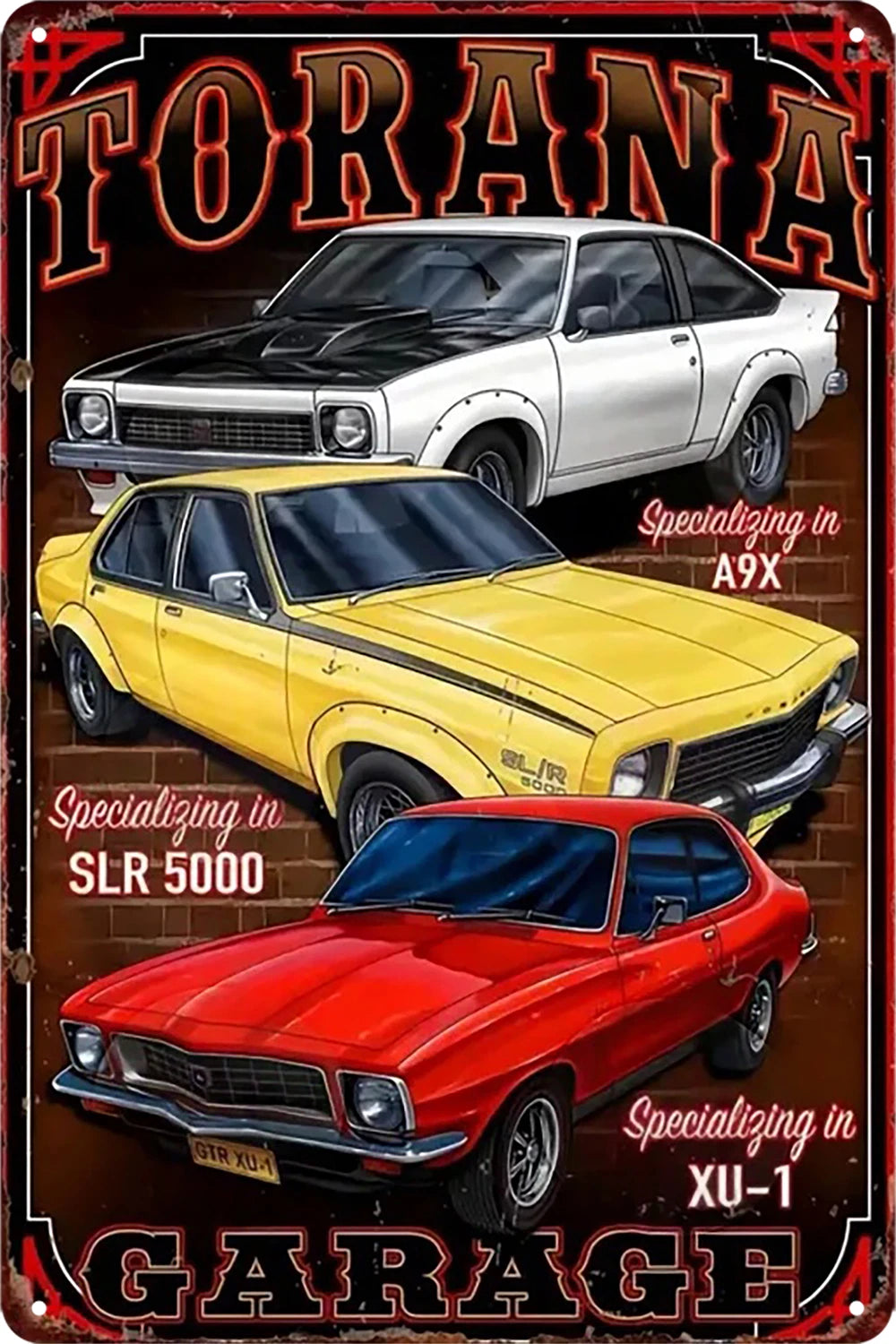 Torana Holden Slr 5000 A9x Garage Tin Metal Sign Rustic Look Vintage