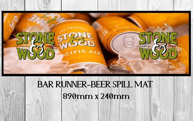 PACIFIC ALE (890mm X 240mm) Non-Slip Rubber Mat Man Cave Shed Pub Bar Runner