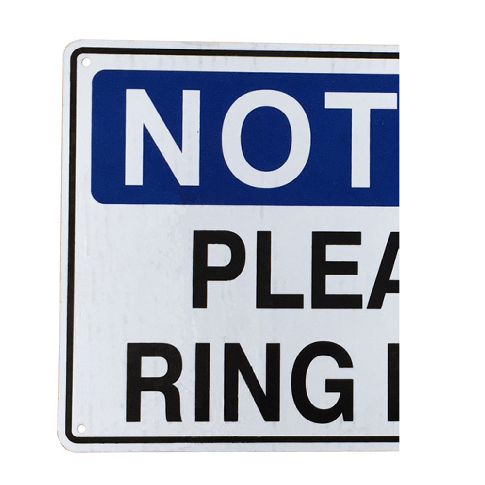 Notice Warning Sign Please Ring Bell 200x300mm Private Property Home Metal Safe - Tin Sign Factory Australia