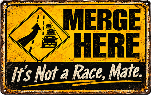 NOT A RACE Home Workshop Shed Garage Bar Shop Traffic Warning Tin Metal Sign - Tin Sign Factory Australia