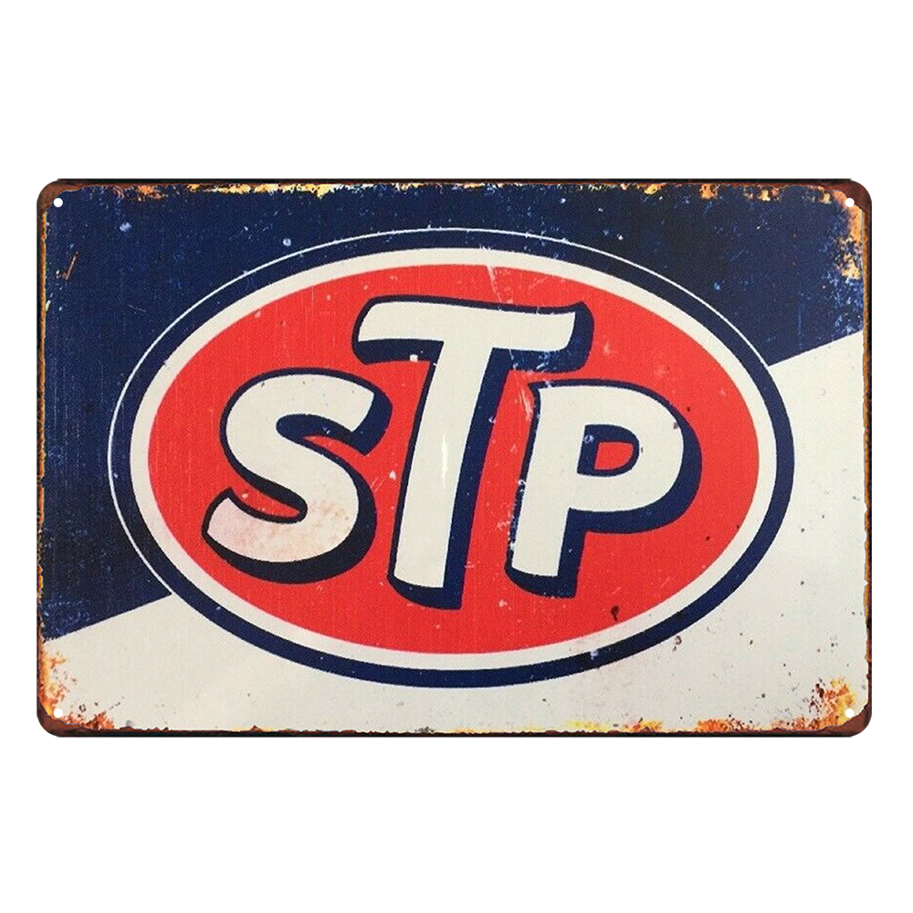 STP MOTOR OIL CAR SPIRIT Rustic Metal Sign Vintage Tin Shed Garage Bar - Tin Sign Factory Australia