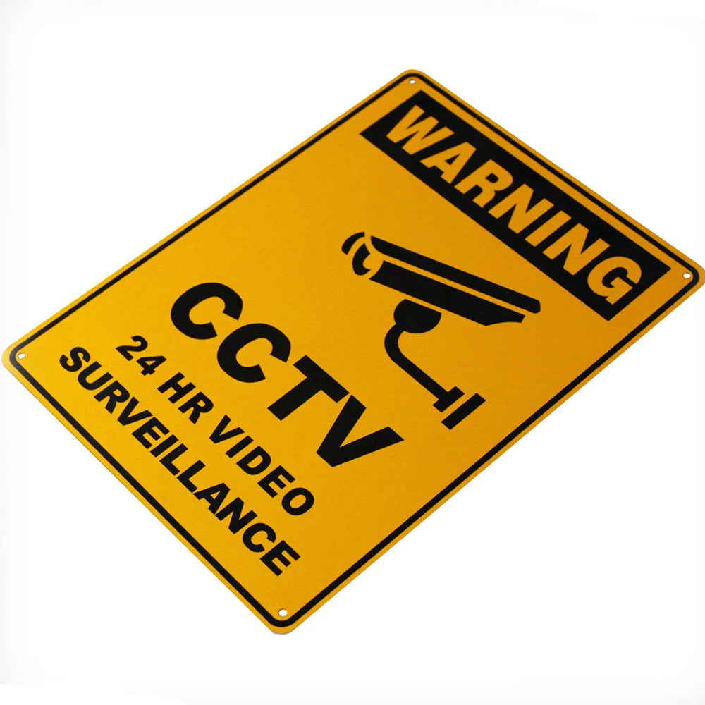 Warning Sign Metal Security Camera CCTV 300x200mm Under 24h - image 2